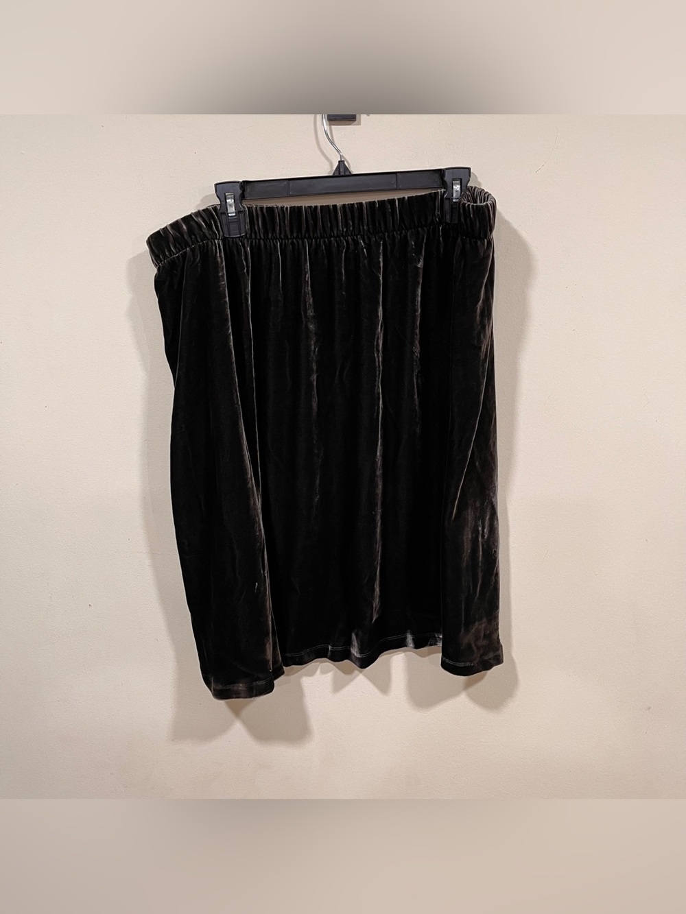 NWOT EILEEN FISHER dark green short Velvet skirt size 1X plus size midi